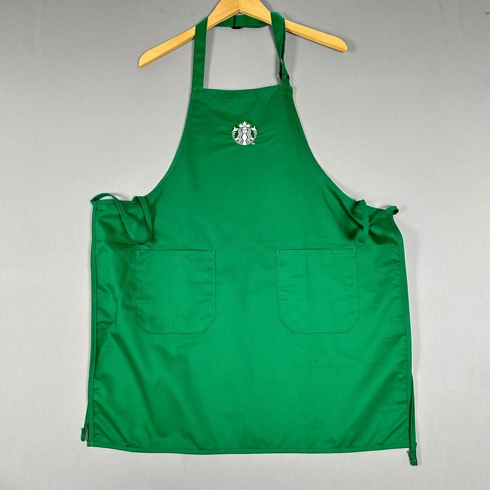 Starbucks Barista Apron Green Employee Uniform 2 Pocket Siren Logo Embroidered